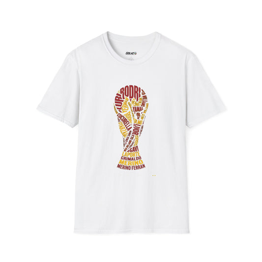Spain Football Champions Trophy Player Names Typography Graphic Unisex T-Shirt