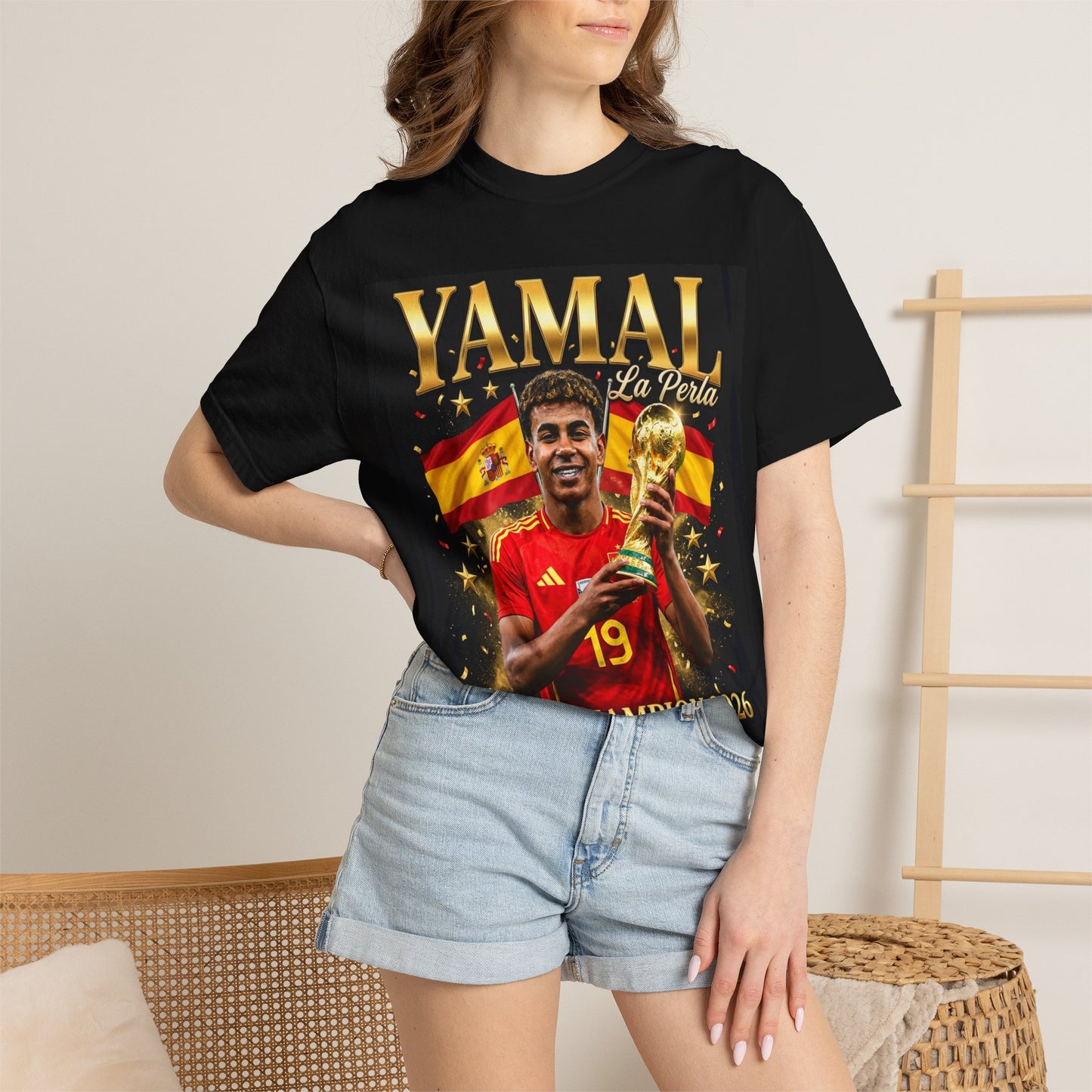 Yamal La Perla No. 19 Spain Football Vintage Graphic Unisex T-Shirt