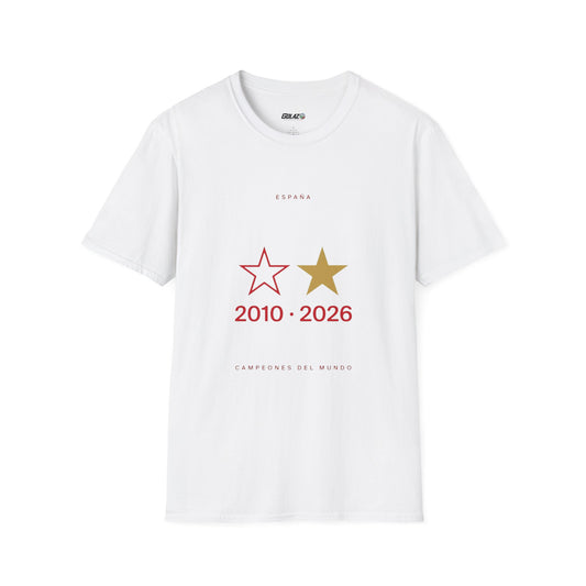 Spain Two Stars 2010 2026 World Champions Minimal Graphic Unisex T-Shirt