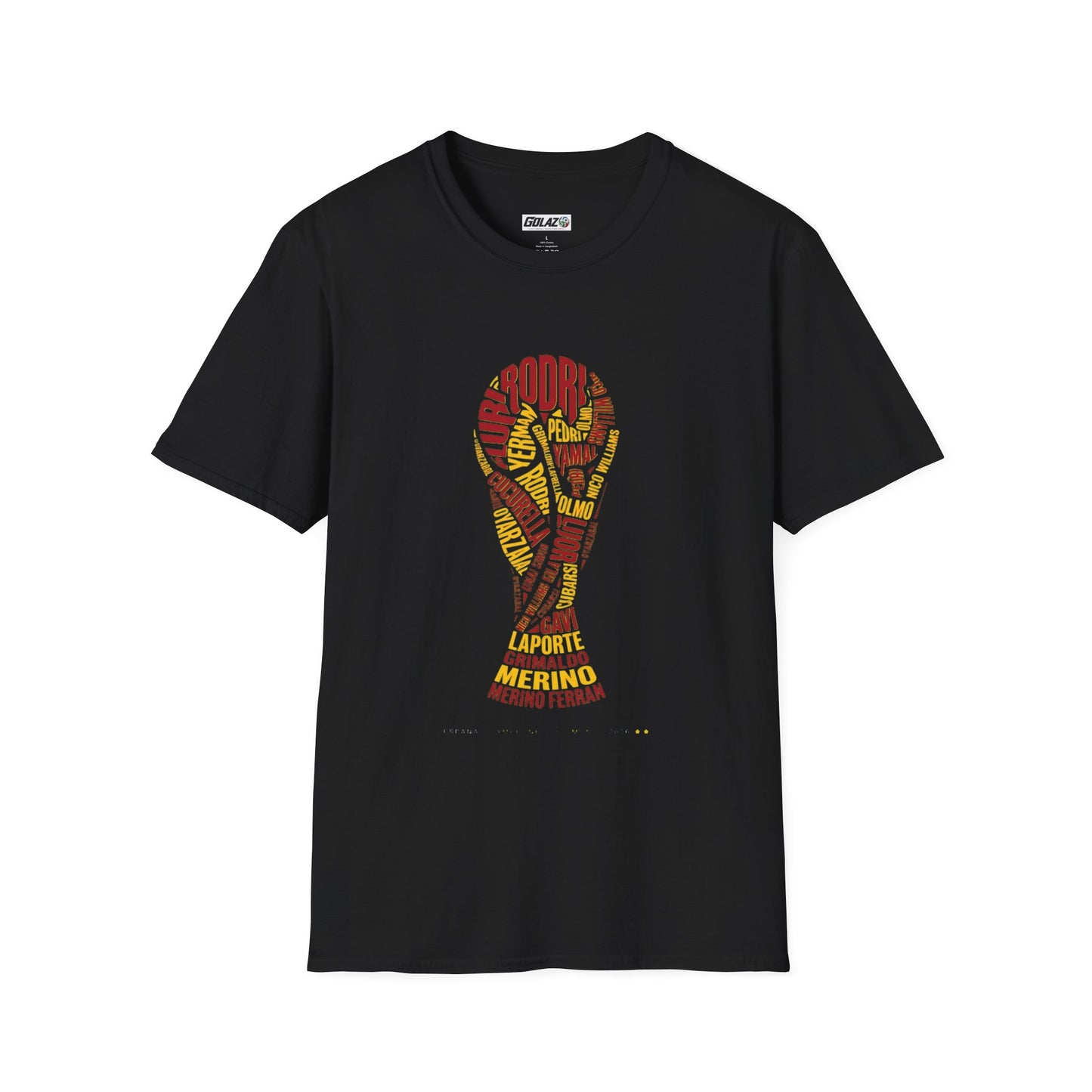 Spain Football Champions Trophy Player Names Typography Graphic Unisex T-Shirt